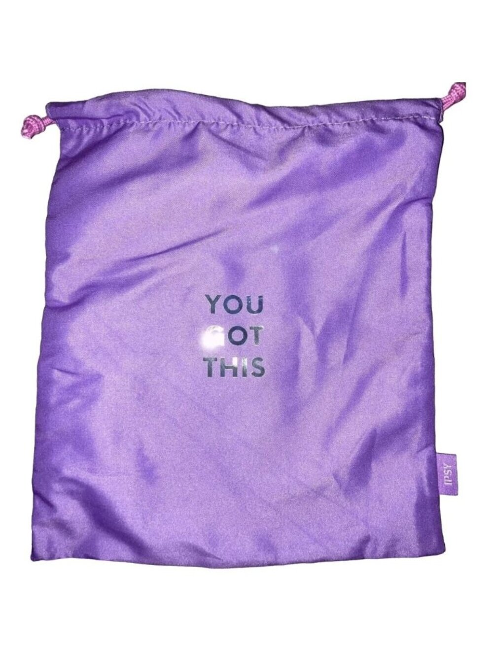 Ipsy Glam Bag Plus September 2022 You Got This Hologram Purple Pink Drawstring